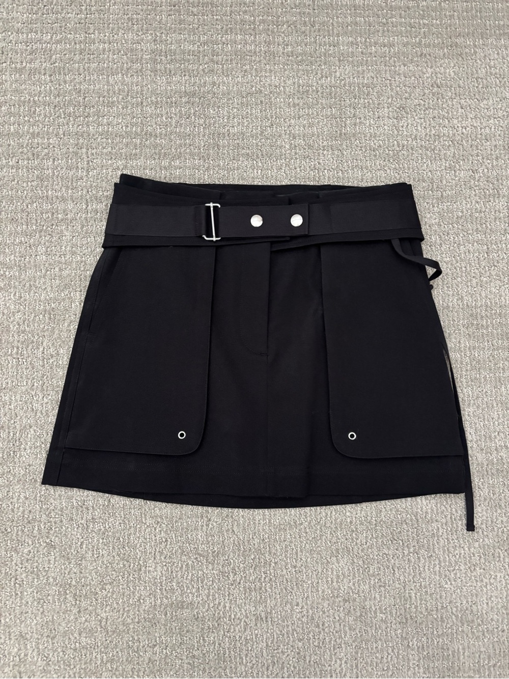 Helmut Lang Black Mini Skirt with Utility Panels and Belt